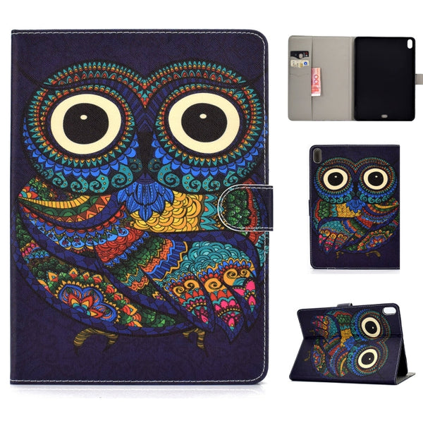 Colored Drawing Pattern Horizontal Flip PU Leather Case with Holder & Card Slot & Sleep / Wake-up Function