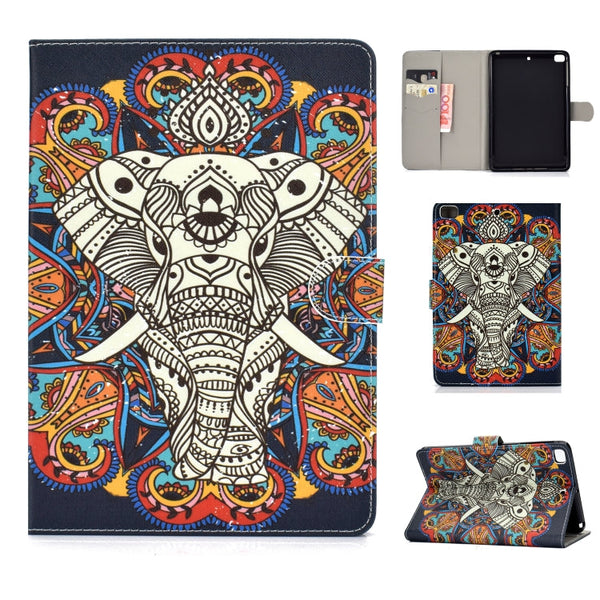 Colored Drawing Pattern Horizontal Flip PU Leather Case with Holder & Card Slot & Sleep / Wake-up Function