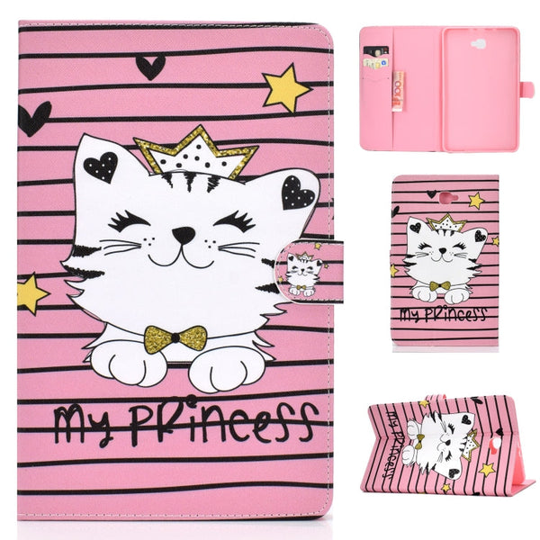 Colored Drawing Pattern Horizontal Flip PU Leather Case with Holder & Card Slot & Sleep / Wake-up Function
