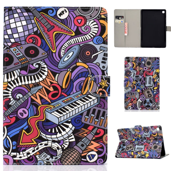 Colored Drawing Pattern Horizontal Flip PU Leather Case with Holder & Card Slot & Sleep / Wake-up Function