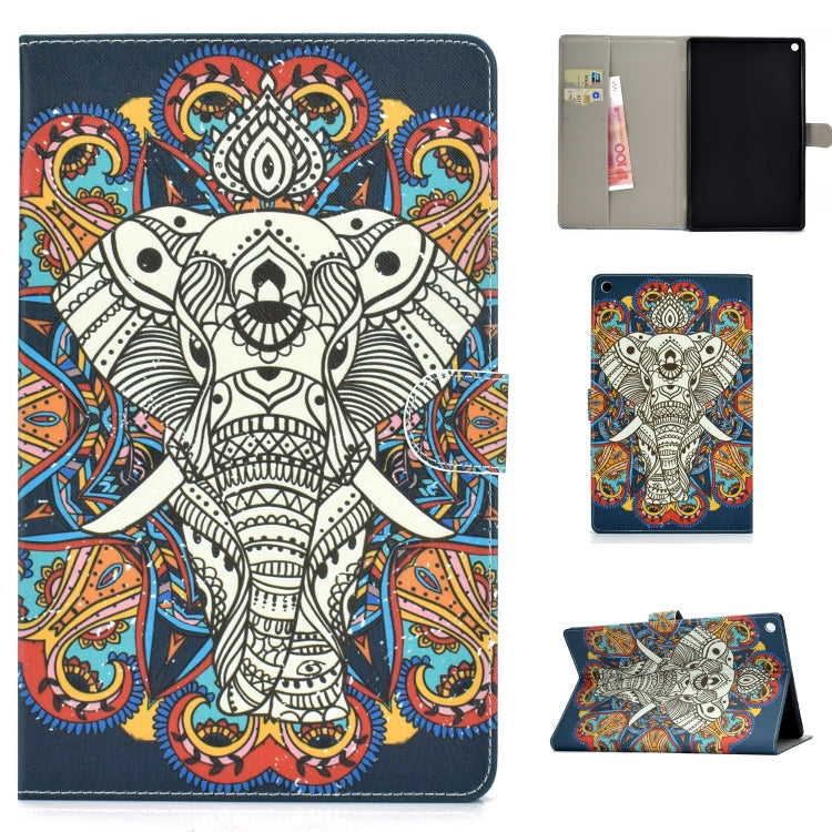 Colored Drawing Pattern Horizontal Flip PU Leather Case with Holder & Card Slot & Sleep / Wake-up Function