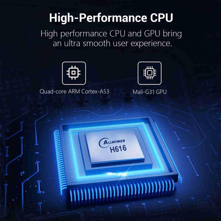 TX98 Pro 4K Ultra HD Android 14.0 Smart TV Box with Remote Control, Allwinner H616 Quad-Core