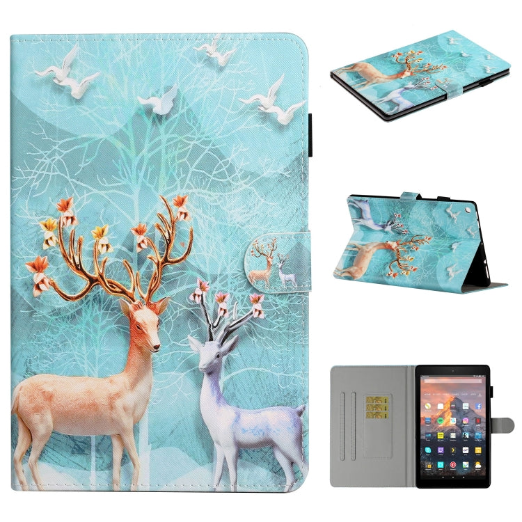 Colored Drawing Pattern Horizontal Flip PU Leather Case with Holder & Card Slot & Sleep / Wake-up Function