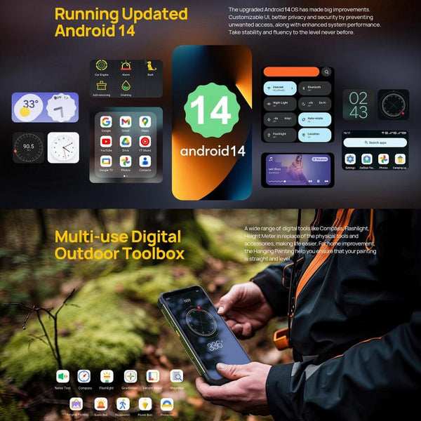 Ulefone Armor 24, Rugged Phone, Side Fingerprint, 22000mAh, 6.78 inch Android 14 MediaTek Helio G96 Octa Core, Network: 4G, NFC