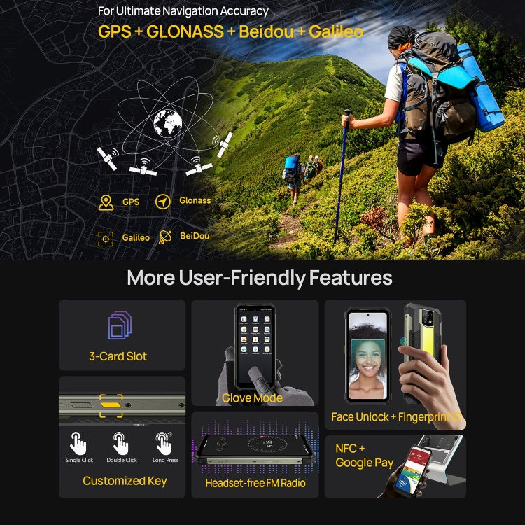 Ulefone Armor 24, Rugged Phone, Side Fingerprint, 22000mAh, 6.78 inch Android 14 MediaTek Helio G96 Octa Core, Network: 4G, NFC