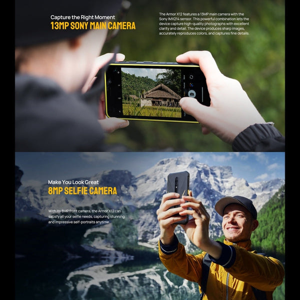 Ulefone Armor X12, Rugged Phone, Face Unlock, 5.45 inch Android 13 Go MediaTek Helio A22 Quad Core, Network: 4G, NFC