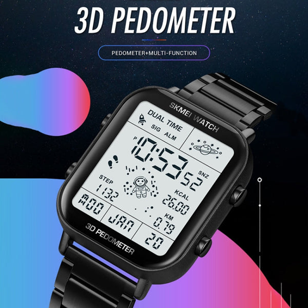SKMEI 1888 Multifunctional Men 30M Waterproof Sports Stainless Steel Digital Wrist Watch