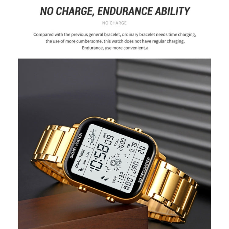 SKMEI 1888 Multifunctional Men 30M Waterproof Sports Stainless Steel Digital Wrist Watch