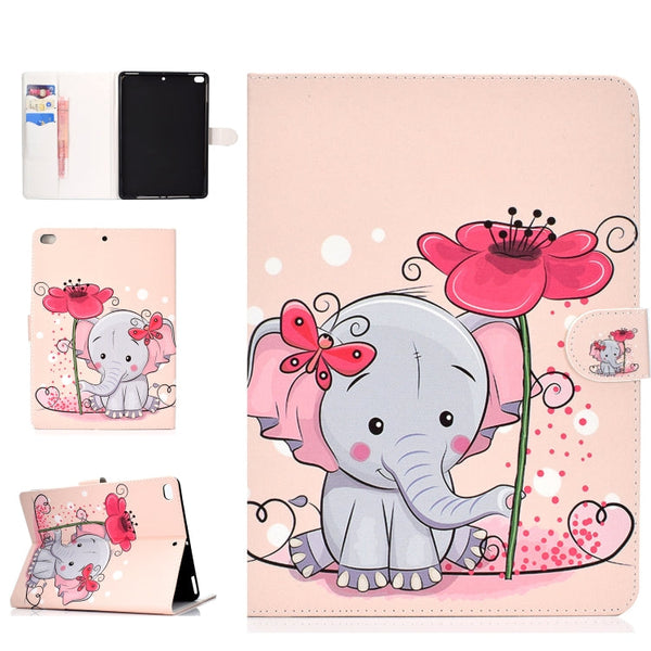 Colored Drawing Pattern Horizontal Flip PU Leather Case with Holder & Card Slot & Sleep / Wake-up Function