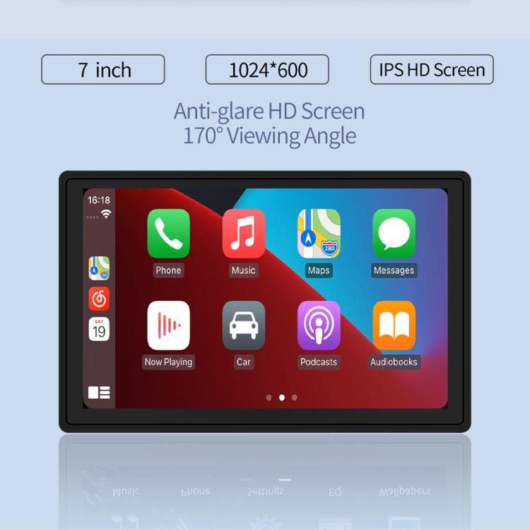 Car 7 inch IPS Portable Smart Screen Wireless Screen Projection Carplay Android Auto, with Reversing Camera