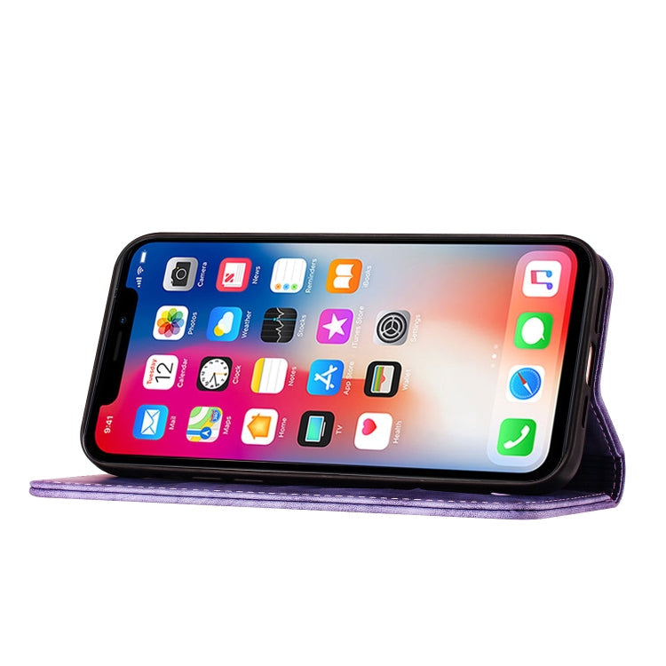 Butterfly Cat Embossing Flip Leather Phone Case