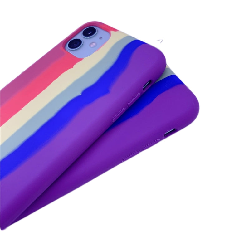 Rainbow Liquid Silicone Shockproof Full Coverage Protective Case, For iPhone 11, For iPhone 11 Pro, For iPhone 11 Pro Max