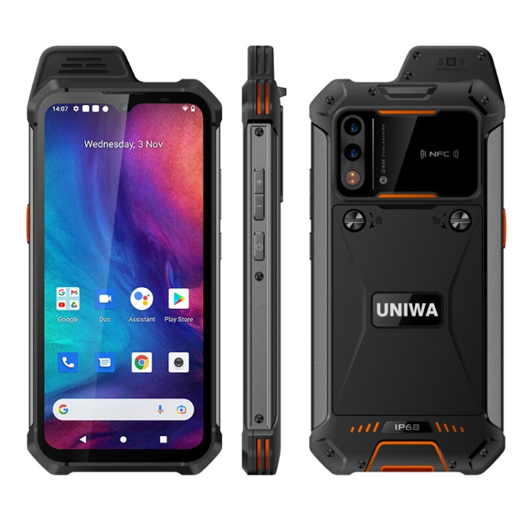 UNIWA W888 HD+ Rugged Phone, 6.3 inch Android 11 Mediatek MT6765 Helio P35 Octa Core up to 2.3GHz, NFC, OTG, Network: 4G, W888 HD+, 4GB+64GB