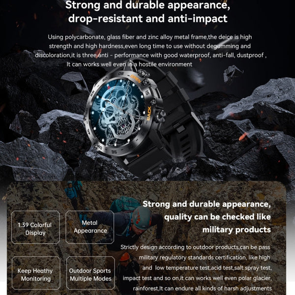 K52 1.39inch BT5.0 Smart Watch Support Heart Rate/ Sleep Detection