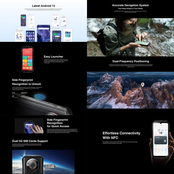 DOOGEE V30 Pro, 200MP Camera, Side Fingerprint, 10800mAh Battery, 6.58 inch Android 13 Dimensity 7050 Octa Core, Network: 5G, OTG, NFC, Support Google Pay