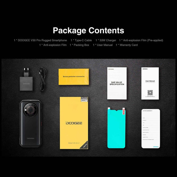 DOOGEE V30 Pro, 200MP Camera, Side Fingerprint, 10800mAh Battery, 6.58 inch Android 13 Dimensity 7050 Octa Core, Network: 5G, OTG, NFC, Support Google Pay