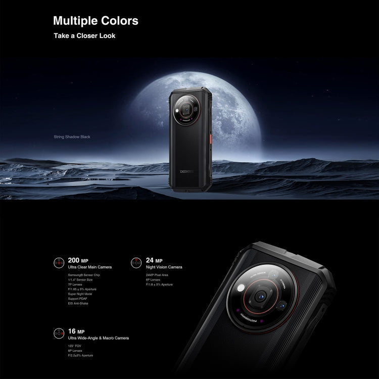 DOOGEE V30 Pro, 200MP Camera, Side Fingerprint, 10800mAh Battery, 6.58 inch Android 13 Dimensity 7050 Octa Core, Network: 5G, OTG, NFC, Support Google Pay