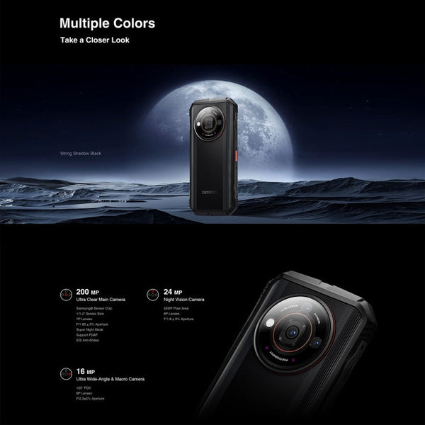 DOOGEE V30 Pro, 200MP Camera, Side Fingerprint, 10800mAh Battery, 6.58 inch Android 13 Dimensity 7050 Octa Core, Network: 5G, OTG, NFC, Support Google Pay