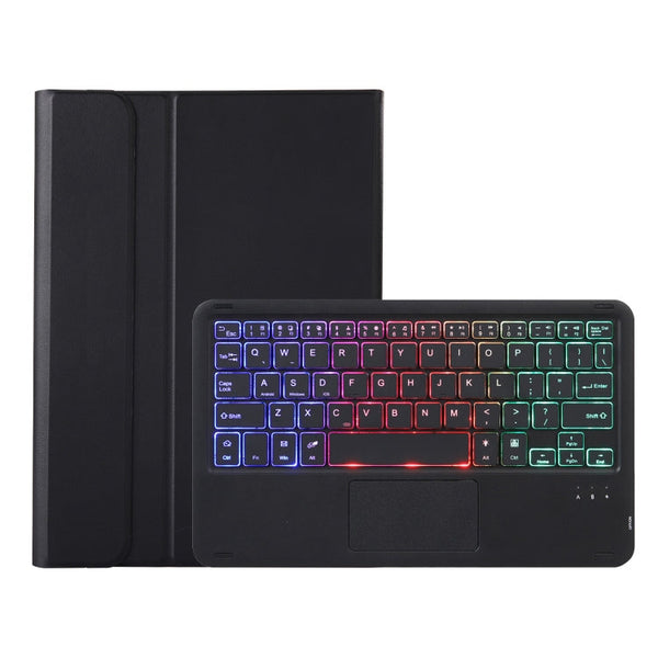 A09B-AS Candy Color Touch Backlight Bluetooth Keyboard Leather Tablet Case with Pen Holder