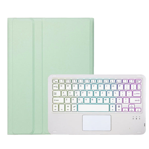 A09B-AS Candy Color Touch Backlight Bluetooth Keyboard Leather Tablet Case with Pen Holder