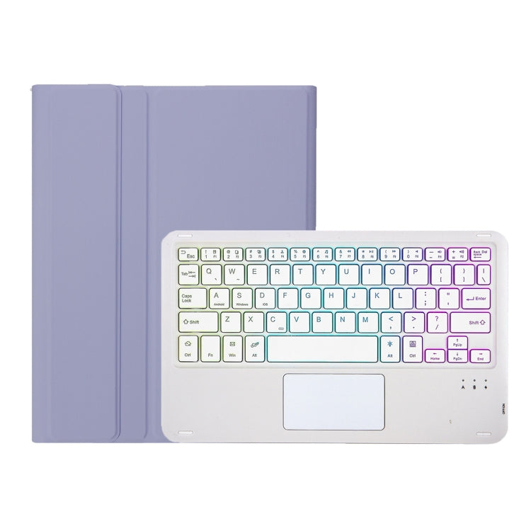 A09B-AS Candy Color Touch Backlight Bluetooth Keyboard Leather Tablet Case with Pen Holder