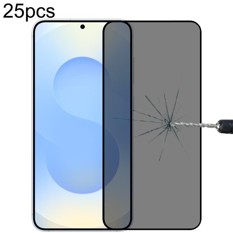 25pcs Full Cover Anti-peeping Tempered Glass Film,  Support Fingerprint Unlocking