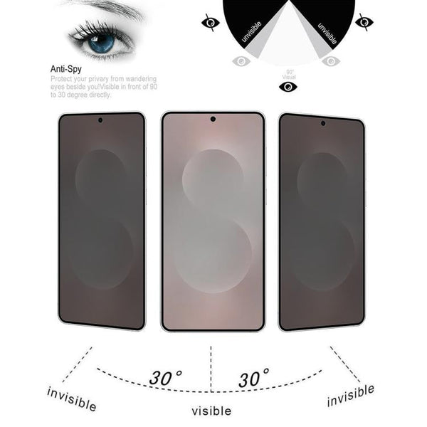 25pcs Full Cover Anti-peeping Tempered Glass Film,  Support Fingerprint Unlocking