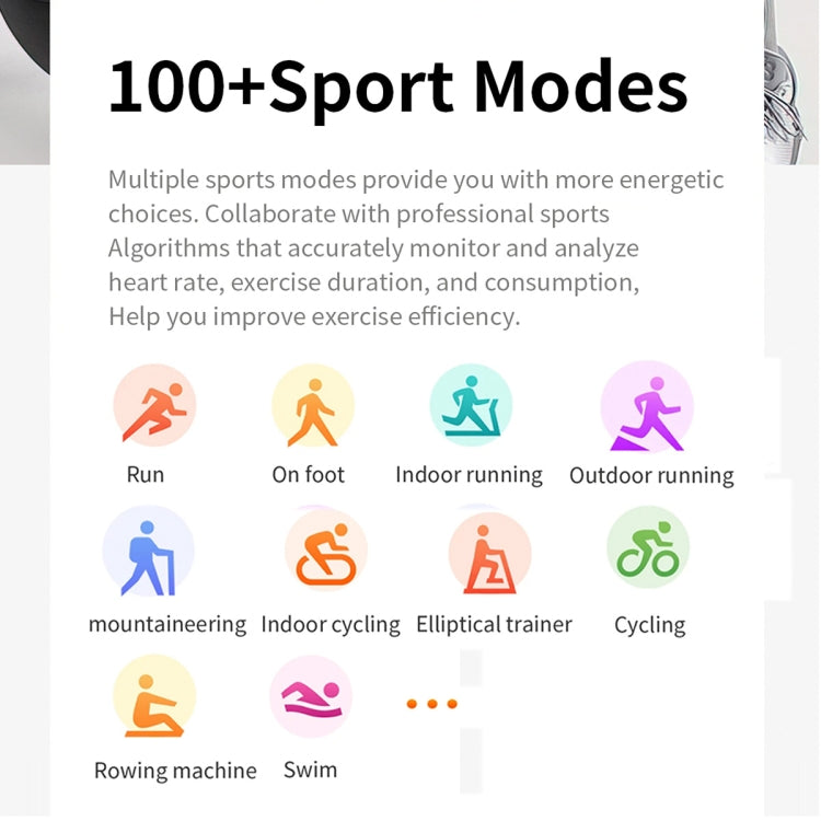 AK58 1.96 inch Screen Bluetooth Smart Watch, Support Health Monitoring & 100+ Sports Modes