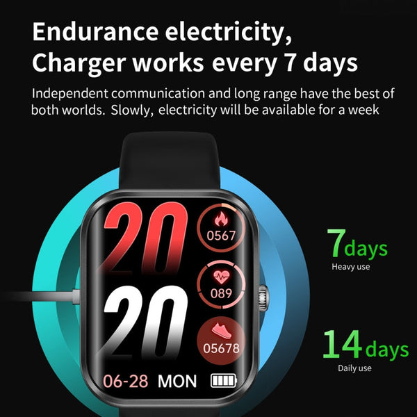 AK58 1.96 inch Screen Bluetooth Smart Watch, Support Health Monitoring & 100+ Sports Modes