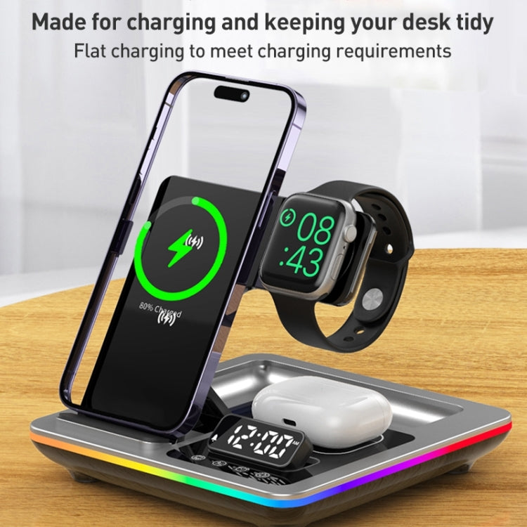 A93 15W 5 in 1 Multifunctional Foldable Wireless Charger Desktop Phone Stand