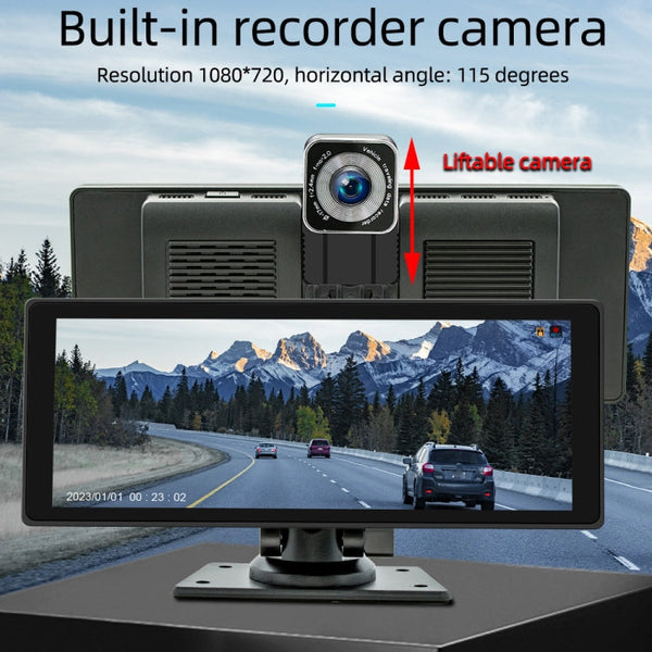 B5303R 10.26 inch Portable Car MP5 Player Built-in Driving Recorder Support CarPlay / Android Auto