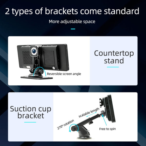 B5303R 10.26 inch Portable Car MP5 Player Built-in Driving Recorder Support CarPlay / Android Auto