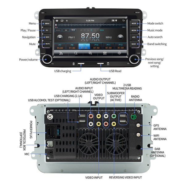 S9070 For Volkswagen 7 inch Portable Car MP5 Player Support CarPlay / Android Auto