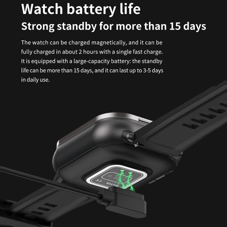 D8 2.01 inch 2 in 1 Bluetooth Earphone Silicone Band Smart Watch, Support Health Monitoring / NFC