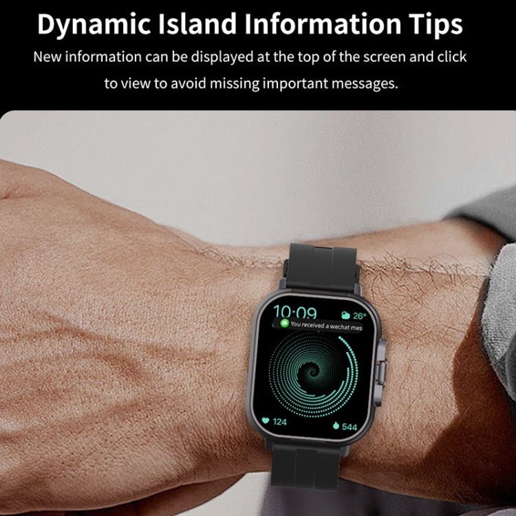 D8 2.01 inch 2 in 1 Bluetooth Earphone Steel Band Smart Watch, Support Health Monitoring / NFC