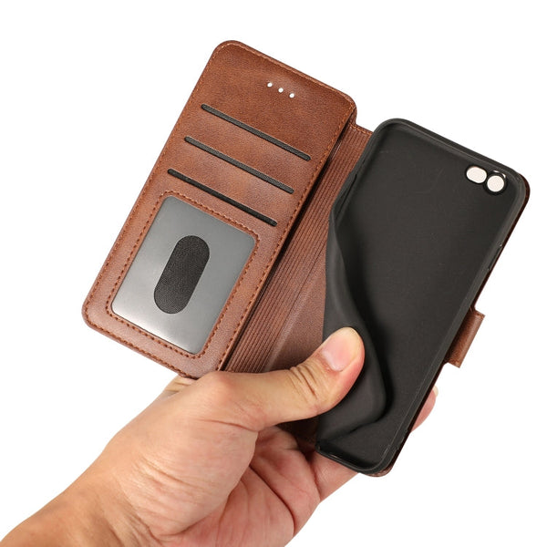 Calf Texture Magnetic Buckle Horizontal Flip Leather Case with Holder & Card Slots & Wallet & Photo Frame, For iPhone 6 / 6s, For iPhone 7 / 8, For iPhone 7 Plus / 8 Plus, For iPhone X / XS