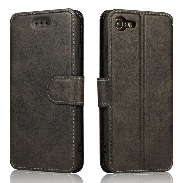 Calf Texture Magnetic Buckle Horizontal Flip Leather Case with Holder & Card Slots & Wallet & Photo Frame, For iPhone 6 / 6s, For iPhone 7 / 8, For iPhone 7 Plus / 8 Plus, For iPhone X / XS