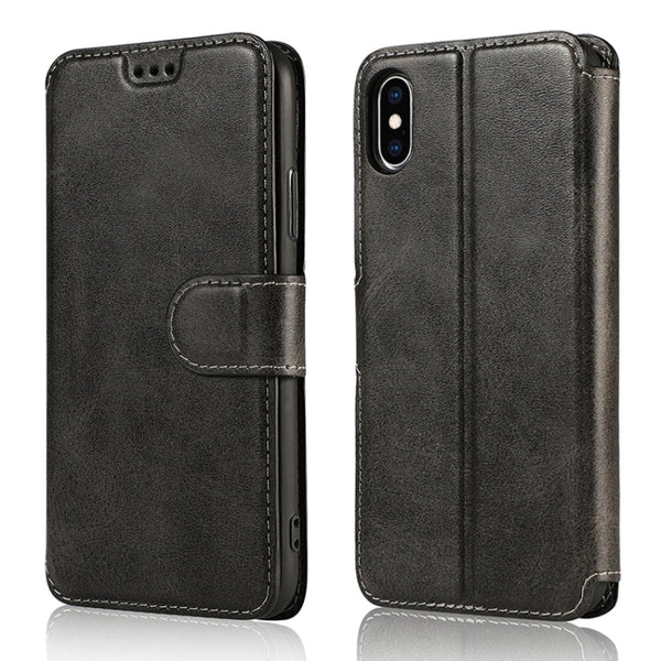 Calf Texture Magnetic Buckle Horizontal Flip Leather Case with Holder & Card Slots & Wallet & Photo Frame, For iPhone 6 / 6s, For iPhone 7 / 8, For iPhone 7 Plus / 8 Plus, For iPhone X / XS
