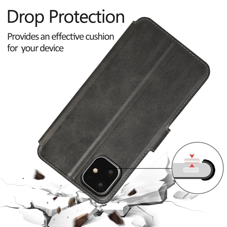 Calf Texture Magnetic Buckle Horizontal Flip Leather Case with Holder & Card Slots & Wallet & Photo Frame, For iPhone 12 / 12 Pro