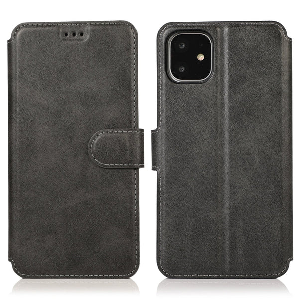 Calf Texture Magnetic Buckle Horizontal Flip Leather Case with Holder & Card Slots & Wallet & Photo Frame, For iPhone 12 / 12 Pro