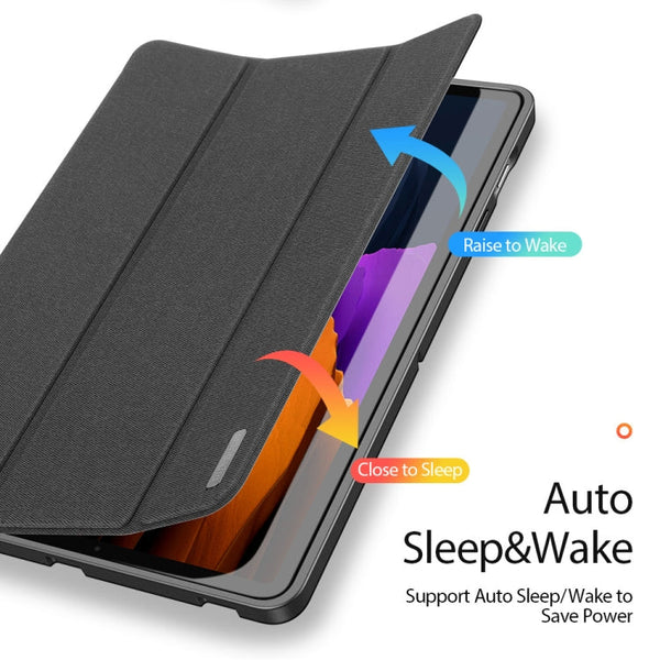 DUX DUCIS Domo Series Horizontal Flip Magnetic PU Leather Case with Three-folding Holder & Sleep / Wake-up Function & Pen Slot, For Samsung Galaxy Tab S7+ 12.4 inch