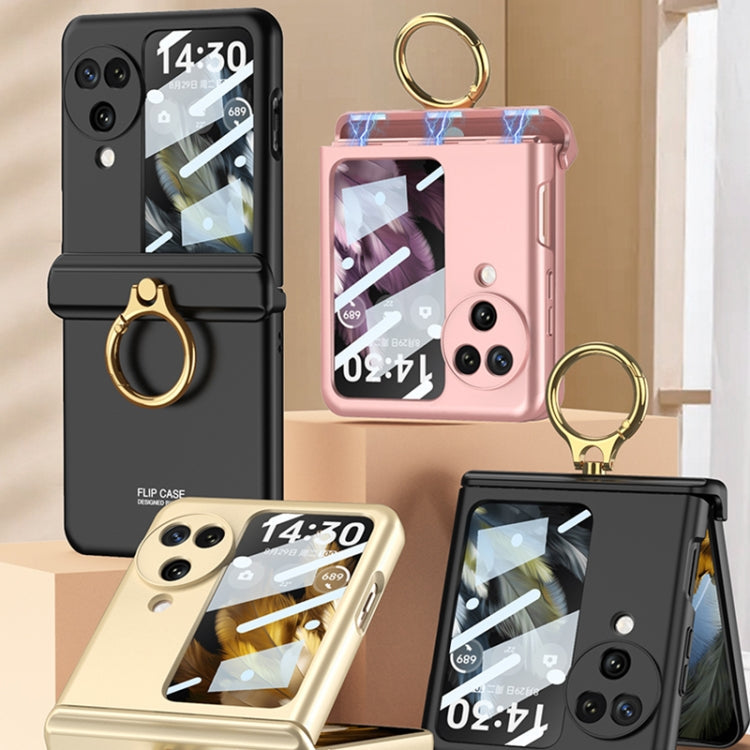 GKK Integrated Magnetic Hinged Flip Case with Ring Holder, For OPPO Find N3 Flip