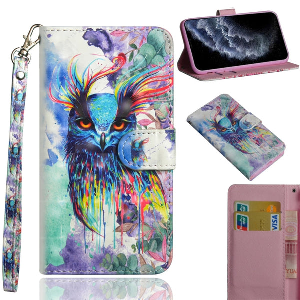 3D Painting Pattern Horizontal Flip TPU + PU Leather Case with Holder & Card Slots & Wallet & Lanyard, For iPhone 11 Pro Max, For iPhone 11 Pro