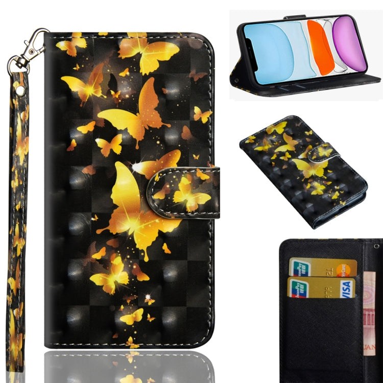 3D Painting Pattern Horizontal Flip TPU + PU Leather Case with Holder & Card Slots & Wallet & Lanyard, For iPhone 11, For iPhone SE 2022 / SE 2020 / 8 / 7
