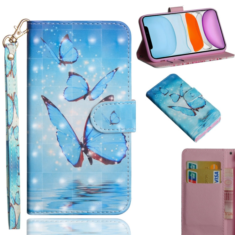 3D Painting Pattern Horizontal Flip TPU + PU Leather Case with Holder & Card Slots & Wallet & Lanyard, For iPhone 11, For iPhone SE 2022 / SE 2020 / 8 / 7