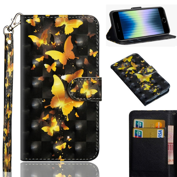 3D Painting Pattern Horizontal Flip TPU + PU Leather Case with Holder & Card Slots & Wallet & Lanyard, For iPhone 11, For iPhone SE 2022 / SE 2020 / 8 / 7