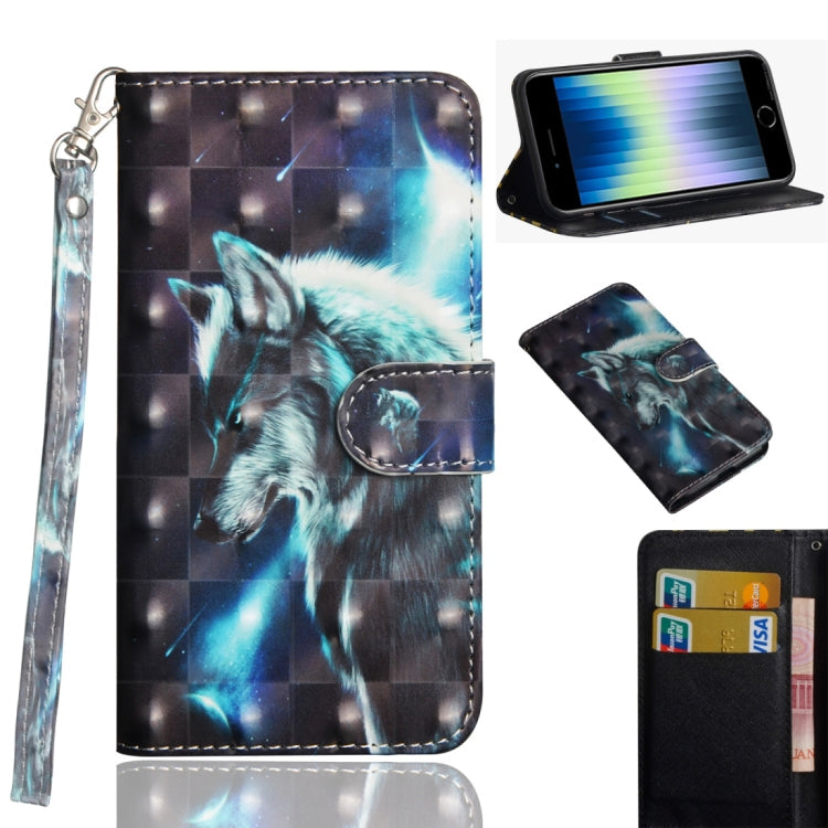 3D Painting Pattern Horizontal Flip TPU + PU Leather Case with Holder & Card Slots & Wallet & Lanyard, For iPhone 11, For iPhone SE 2022 / SE 2020 / 8 / 7