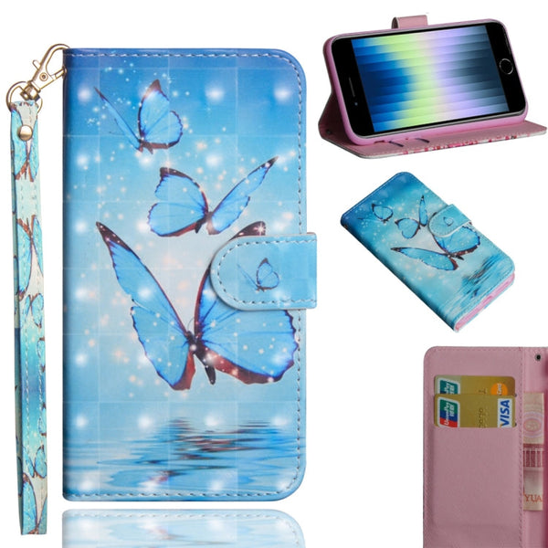 3D Painting Pattern Horizontal Flip TPU + PU Leather Case with Holder & Card Slots & Wallet & Lanyard, For iPhone 11, For iPhone SE 2022 / SE 2020 / 8 / 7