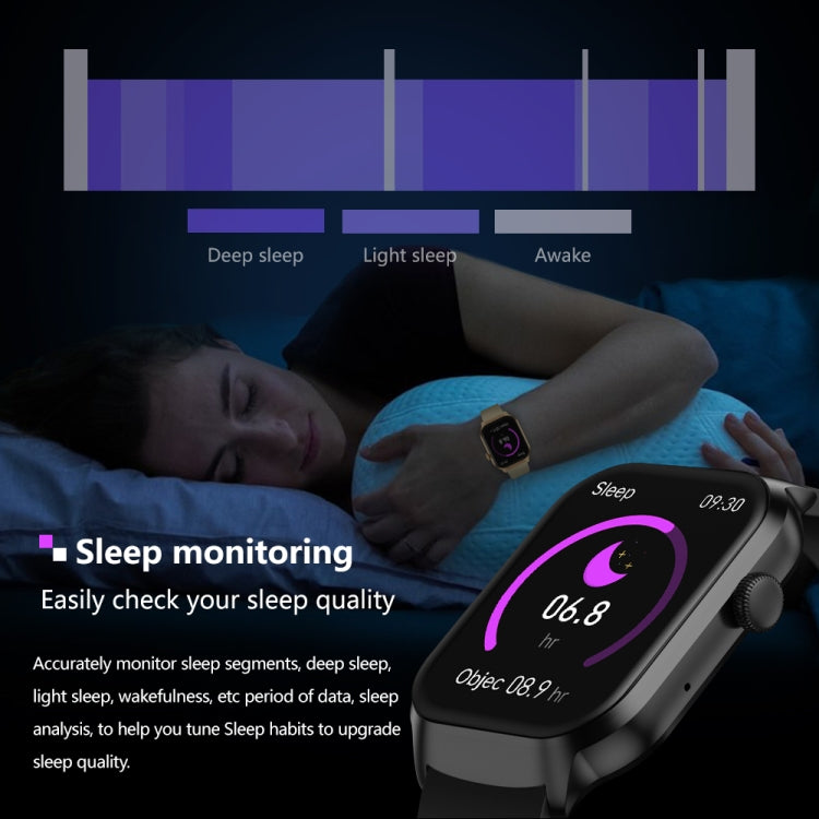 2.01 inch Leather Strap Bluetooth Call Smart Watch Support Heart Rate Monitoring / Non-invasive Blood Sugar, Leather Strap Black, Leather Strap Brown