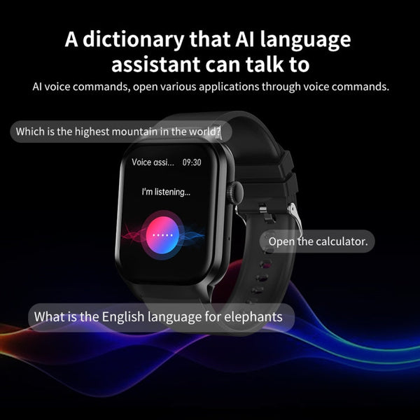 2.01 inch Leather Strap Bluetooth Call Smart Watch Support Heart Rate Monitoring / Non-invasive Blood Sugar, Leather Strap Black, Leather Strap Brown